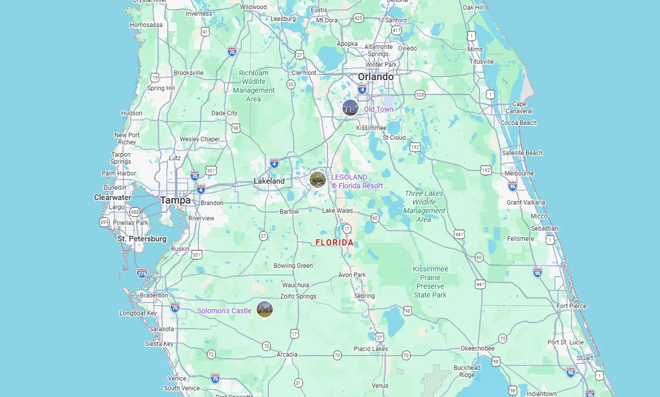Map of South Florida service areas